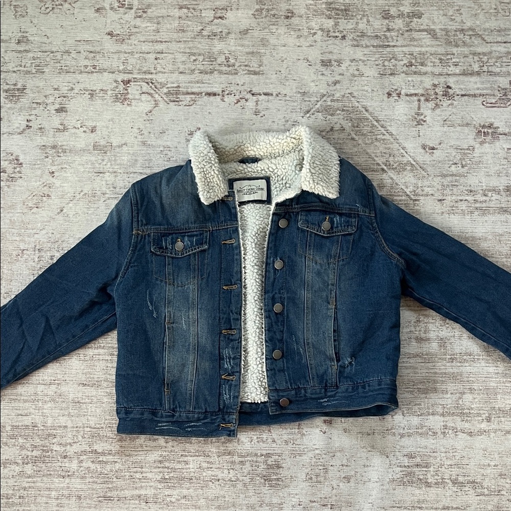 Blue Sherpa-Lined Women’s Jean Jacket